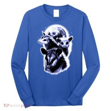 Three Opossum Moon With 3 Possums And Dead Moon Gift Long Sleeve Shirt
