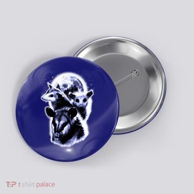 Three Opossum Moon With 3 Possums And Dead Moon Gift Button