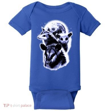 Three Opossum Moon With 3 Possums And Dead Moon Gift Baby Bodysuit