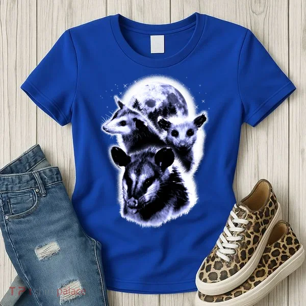 Three Opossum Moon With 3 Possums And Dead Moon Gift Women's T-Shirt