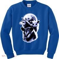 Three Opossum Moon With 3 Possums And Dead Moon Gift Kids Sweatshirt thumb 0