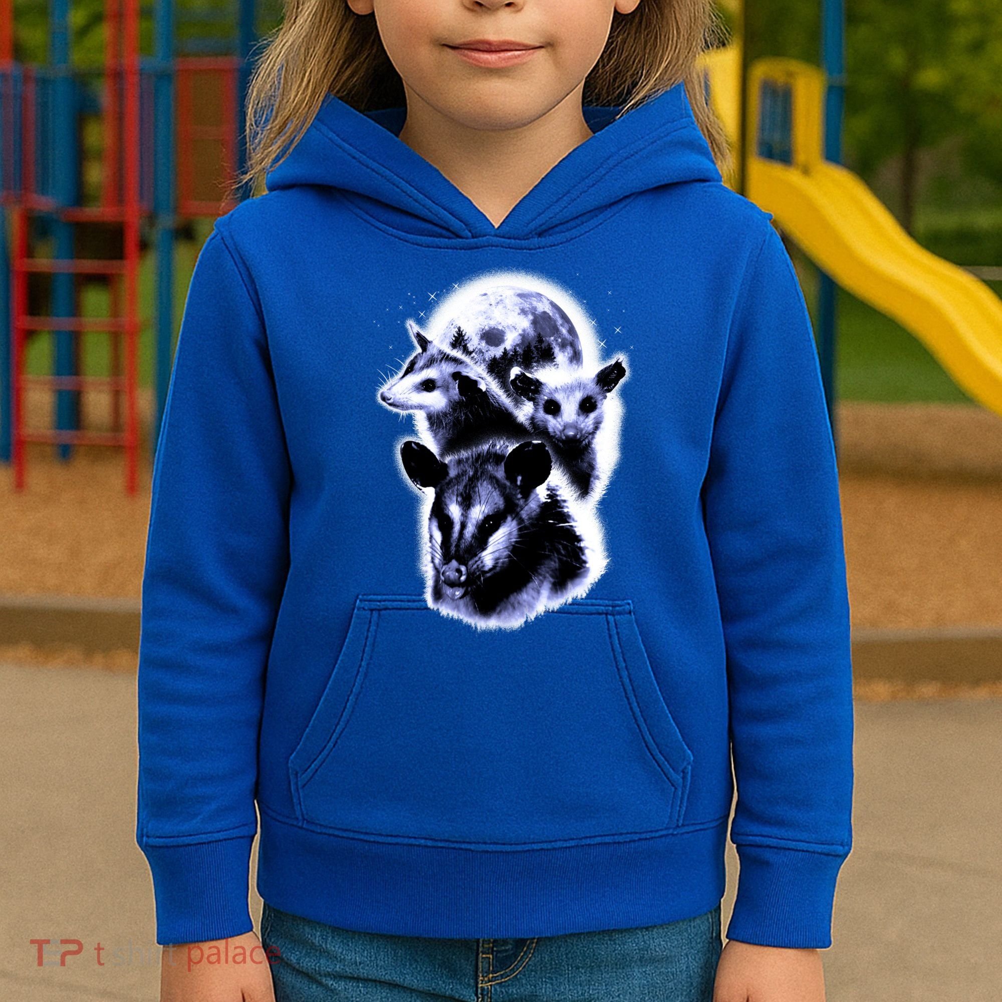 Three Opossum Moon With 3 Possums And Dead Moon Gift Kids Hoodie