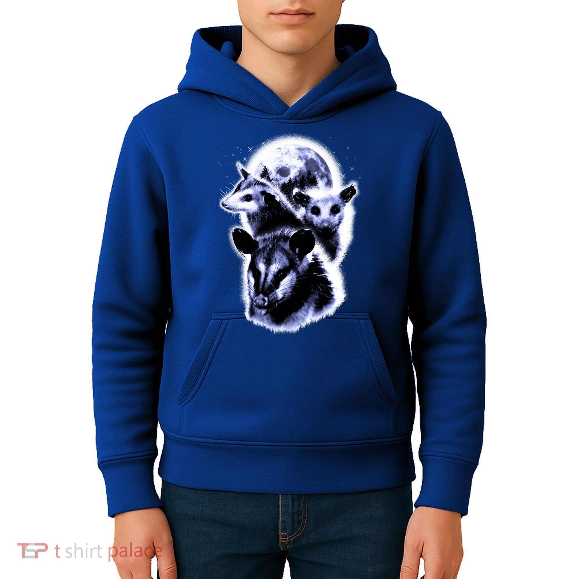 Three Opossum Moon With 3 Possums And Dead Moon Gift Kids Hoodie