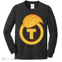 Trump Official Meme Coin Crypto President Kids Long Sleeve Shirt thumb 0