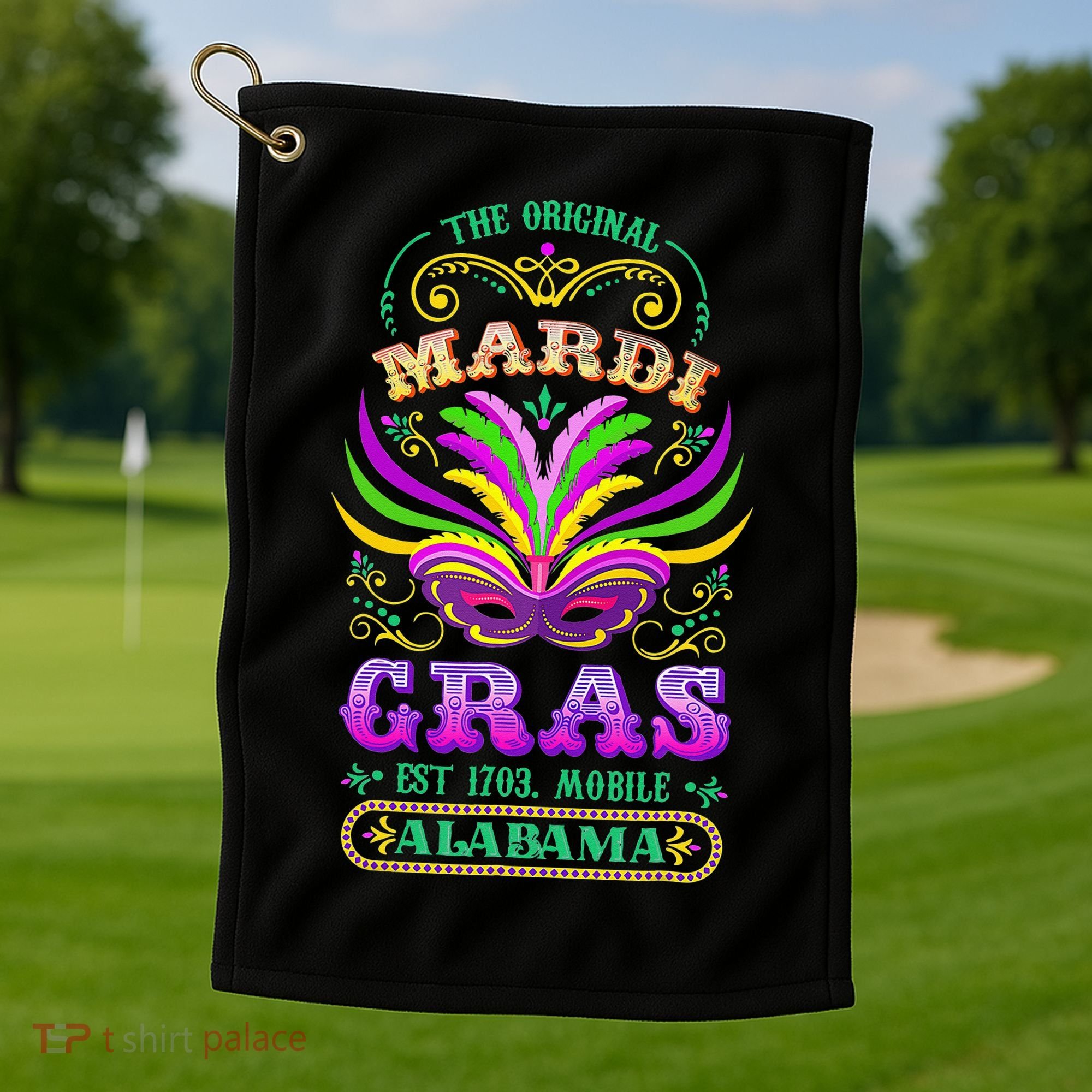 The Original Mardi Gras Mobile Alabama 1703 Golf Towel