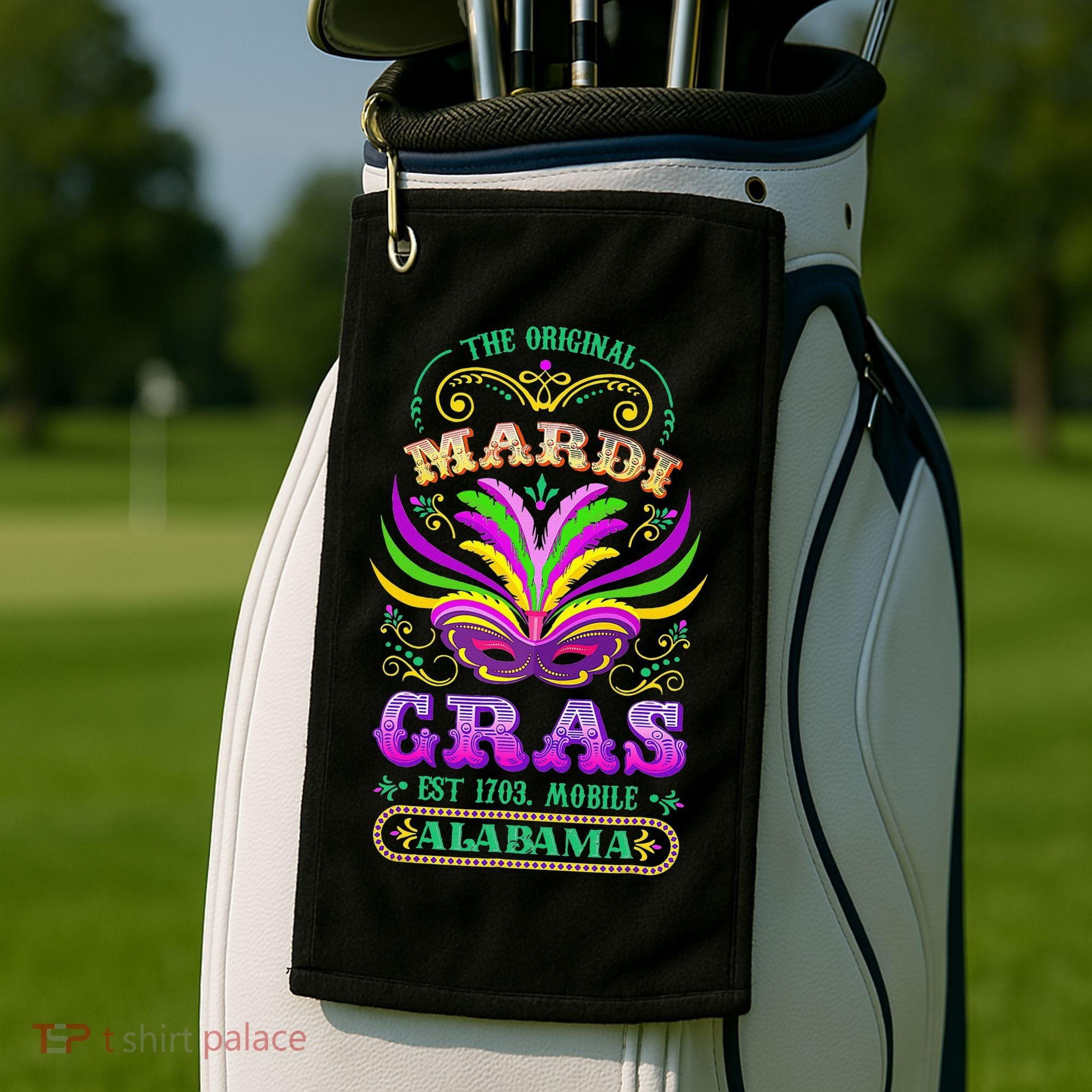 The Original Mardi Gras Mobile Alabama 1703 Golf Towel