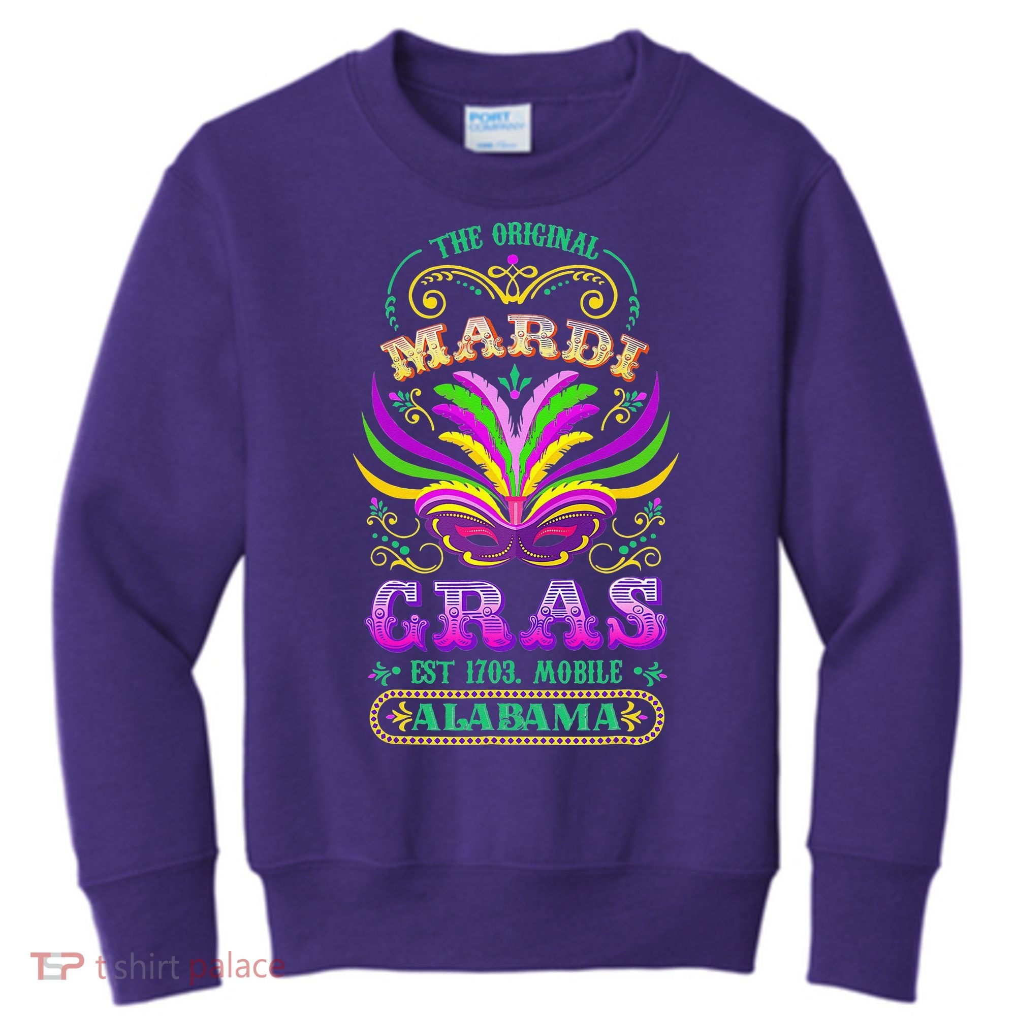 The Original Mardi Gras Mobile Alabama 1703 Kids Sweatshirt