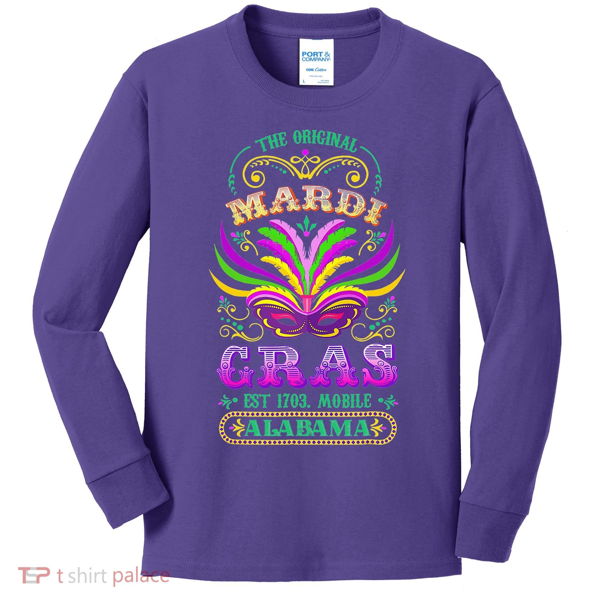 The Original Mardi Gras Mobile Alabama 1703 Kids Long Sleeve Shirt