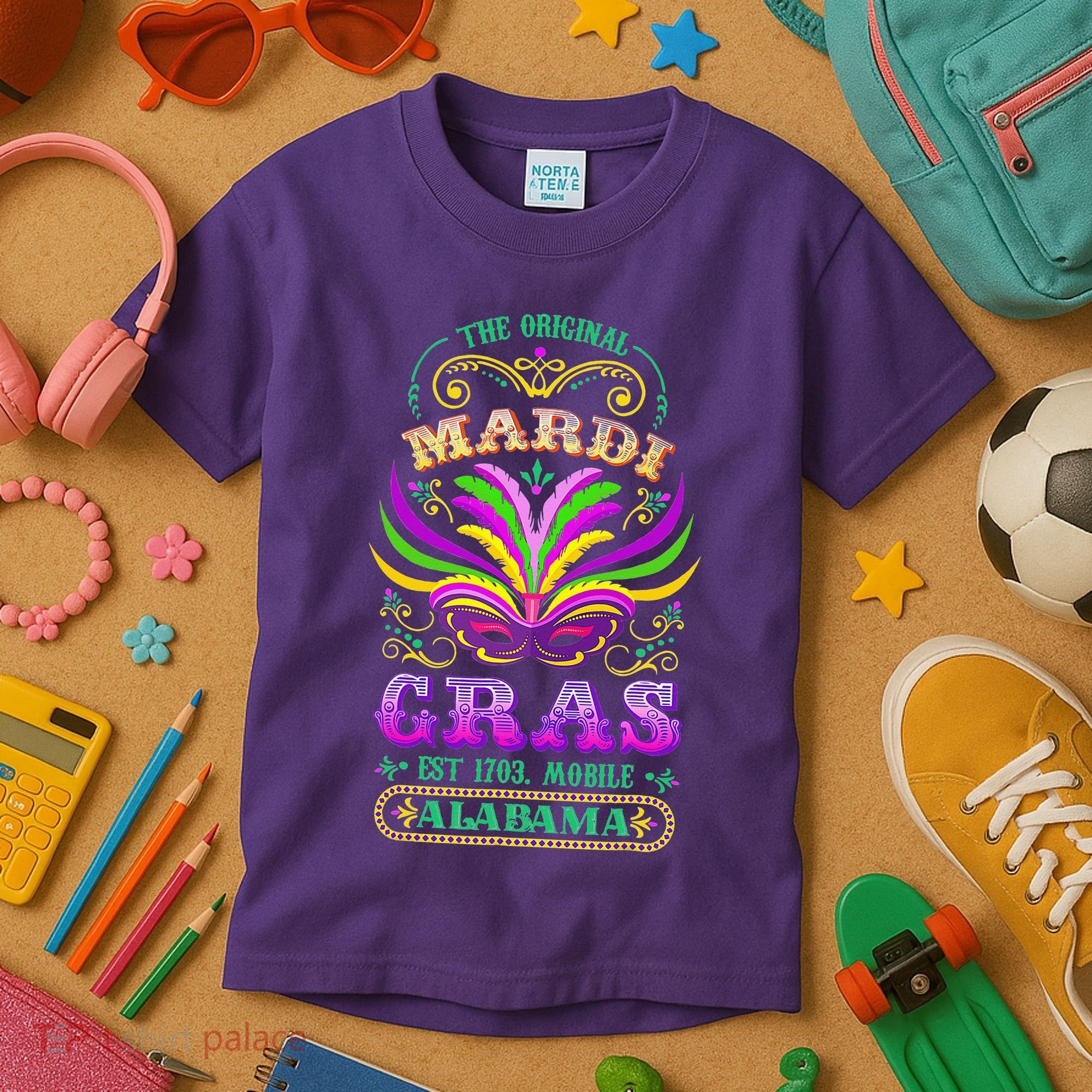 The Original Mardi Gras Mobile Alabama 1703 Kids T-Shirt