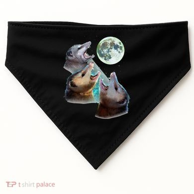 Three Opposum Moon With 3 Possums And Dead Moon USA-Made Doggie Bandana