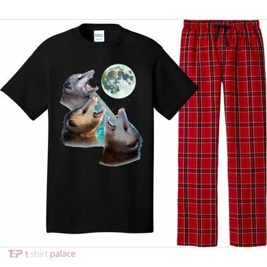 Three Opposum Moon With 3 Possums And Dead Moon Pajama Set