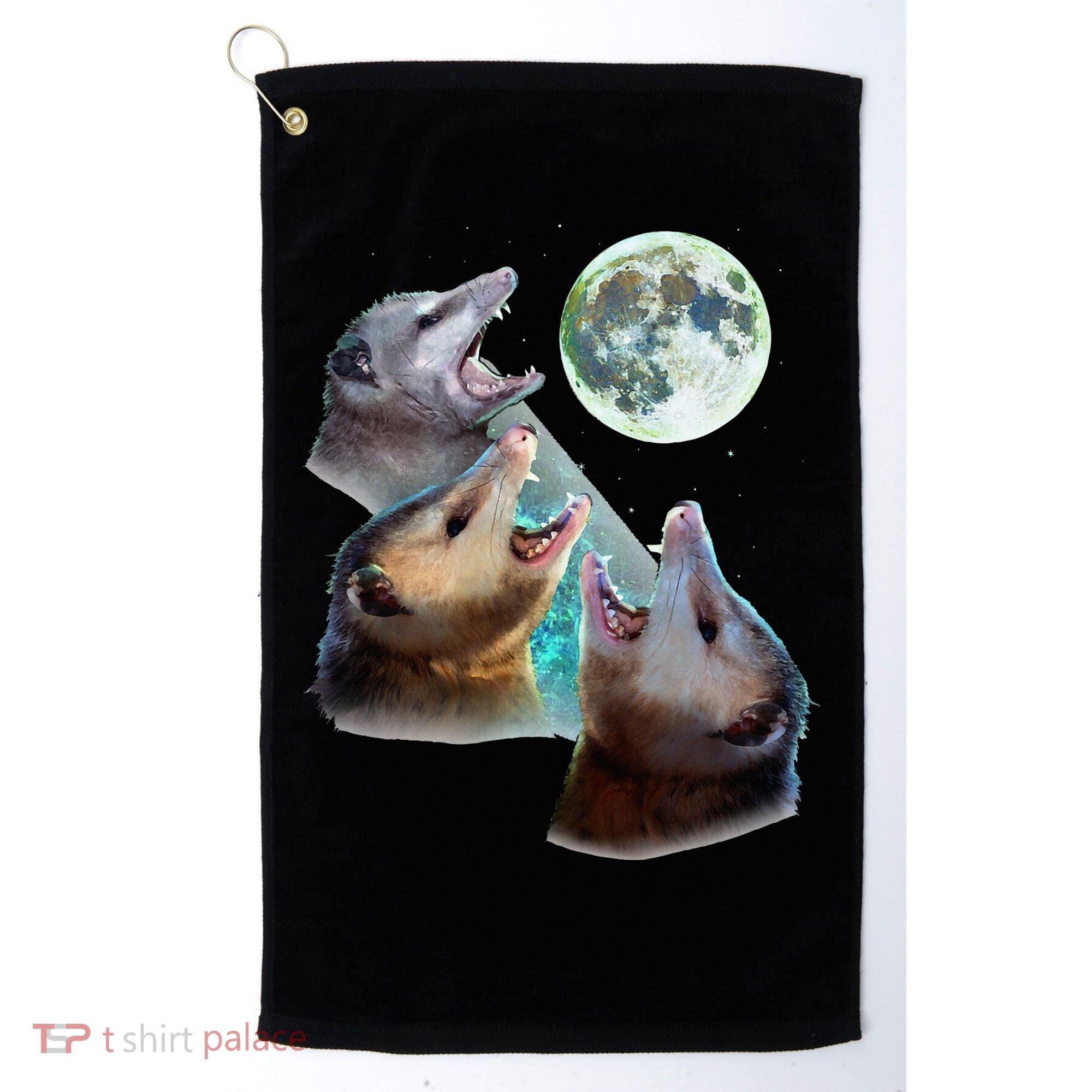 Three Opposum Moon With 3 Possums And Dead Moon Golf Towel