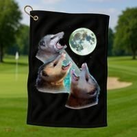 Three Opposum Moon With 3 Possums And Dead Moon Golf Towel thumb 1