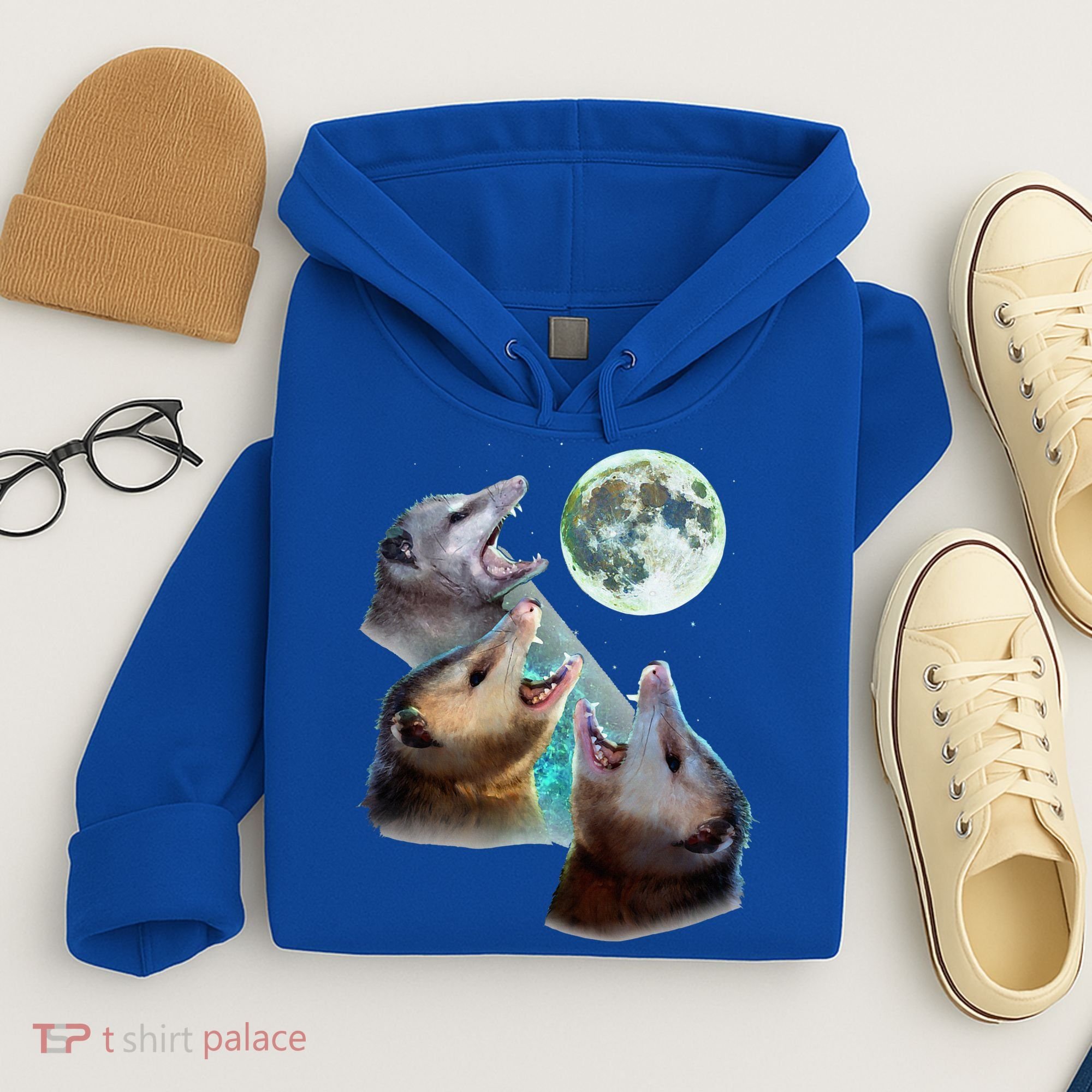 Three Opposum Moon With 3 Possums And Dead Moon Hoodie