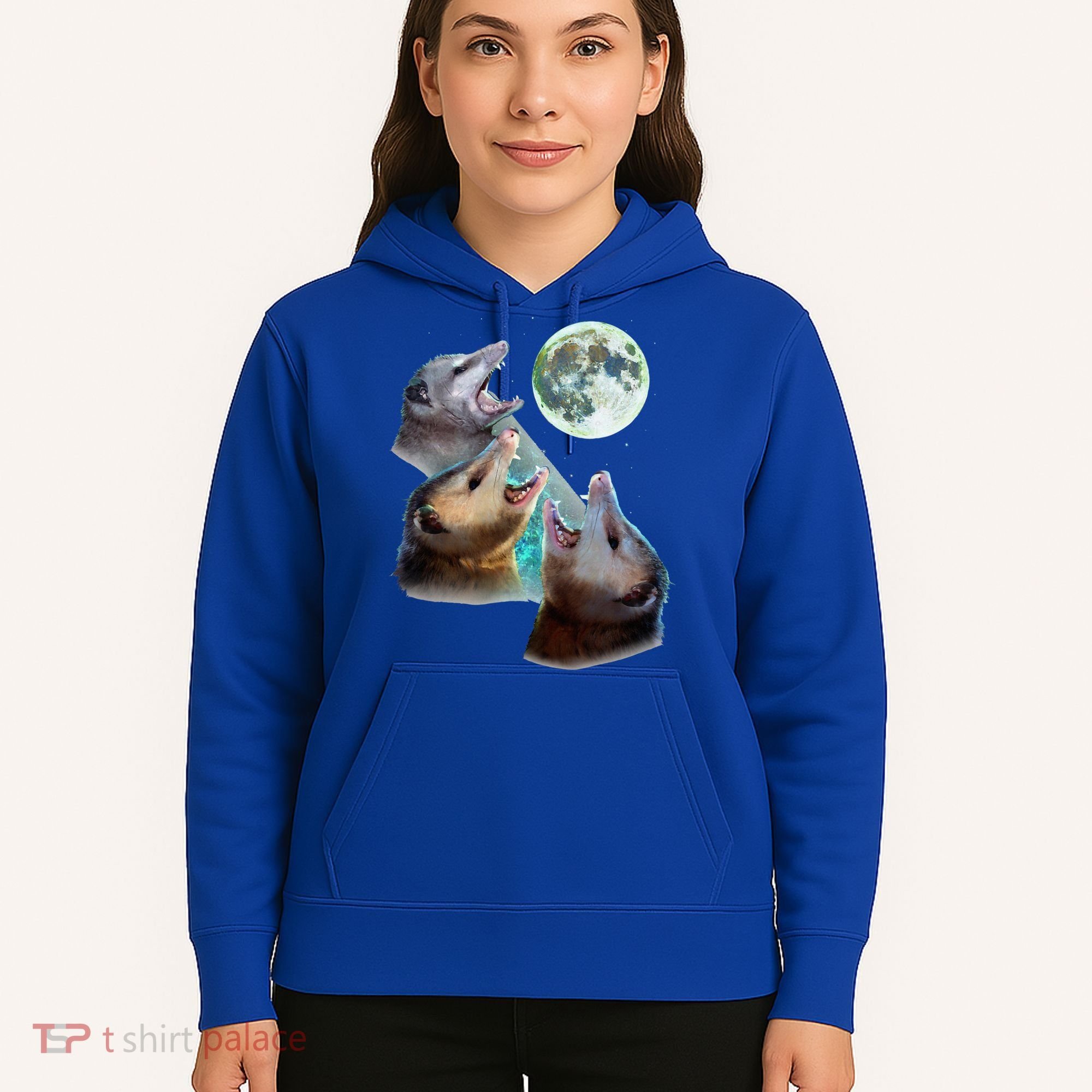 Three Opposum Moon With 3 Possums And Dead Moon Hoodie