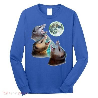 Three Opposum Moon With 3 Possums And Dead Moon Long Sleeve Shirt