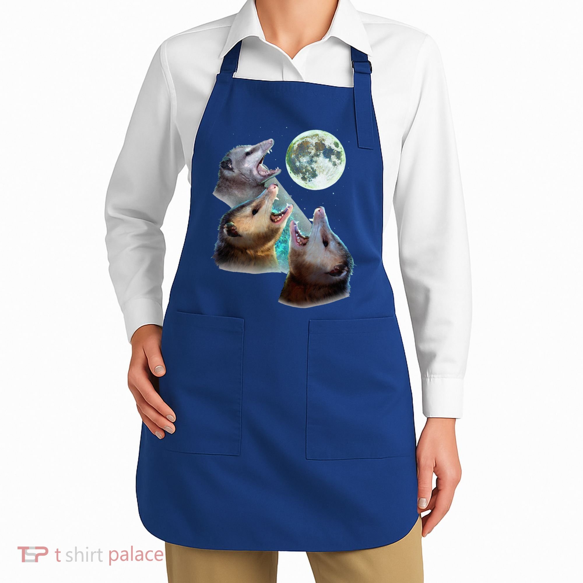 Three Opposum Moon With 3 Possums And Dead Moon Apron
