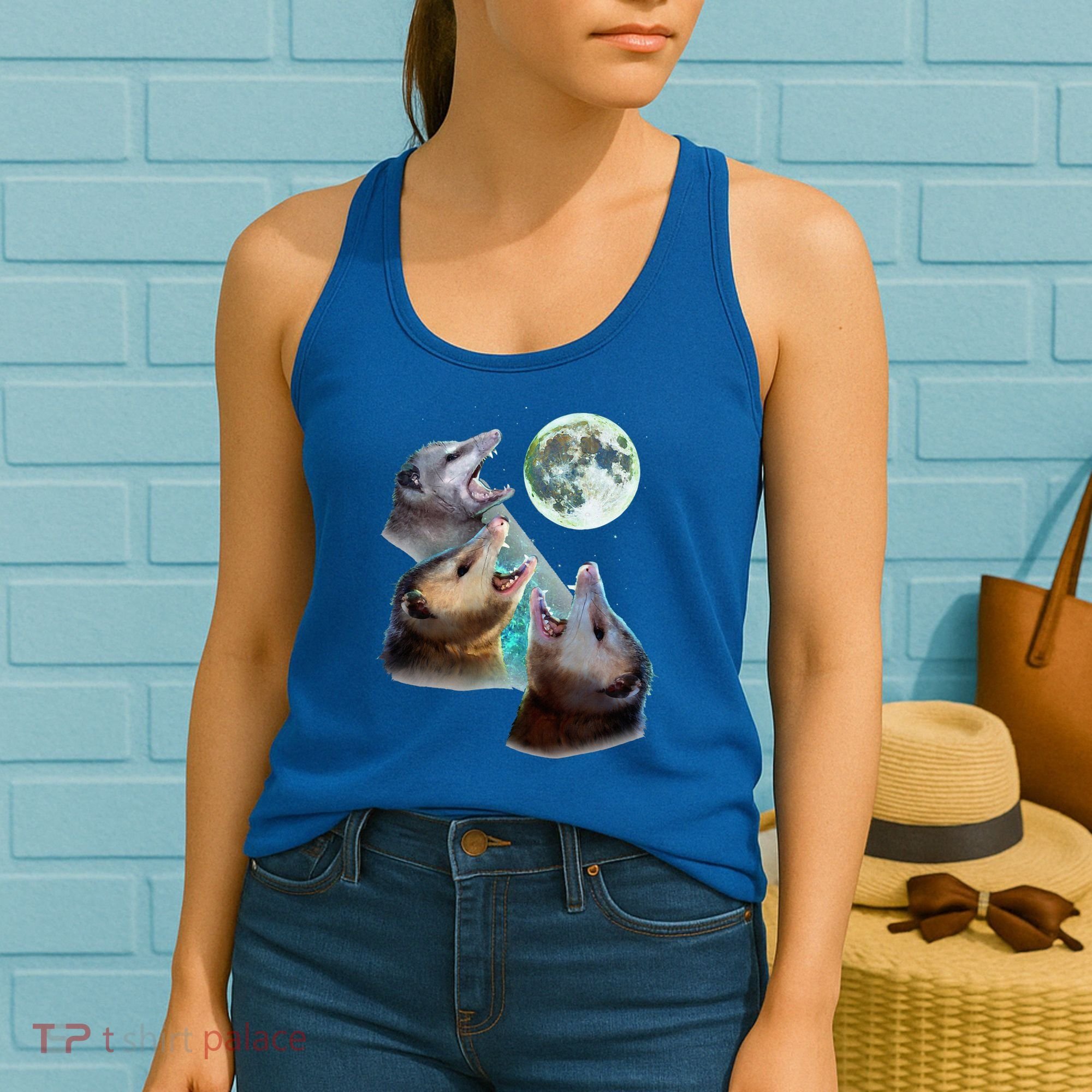 Three Opposum Moon With 3 Possums And Dead Moon Women's Tank Top
