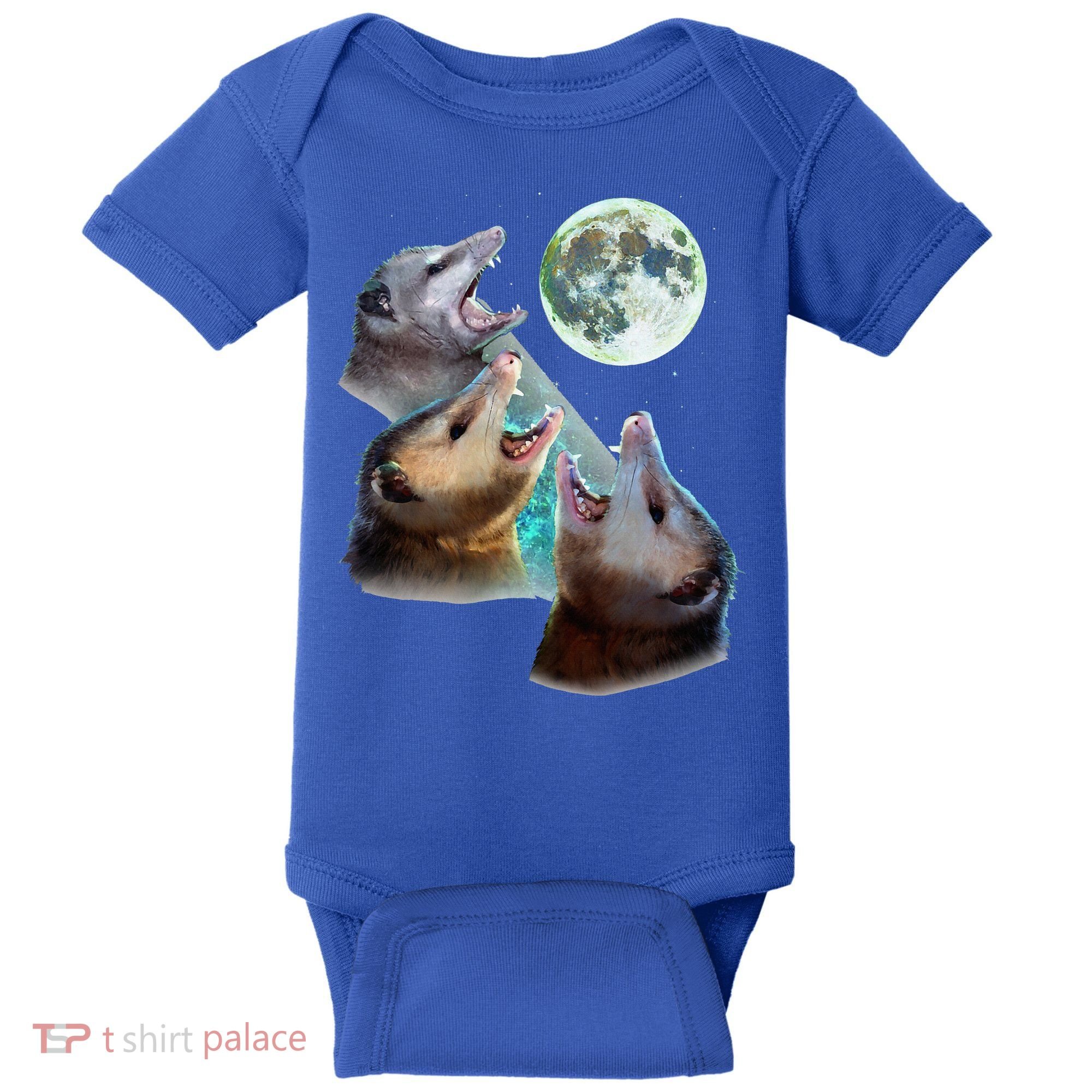 Three Opposum Moon With 3 Possums And Dead Moon Baby Bodysuit