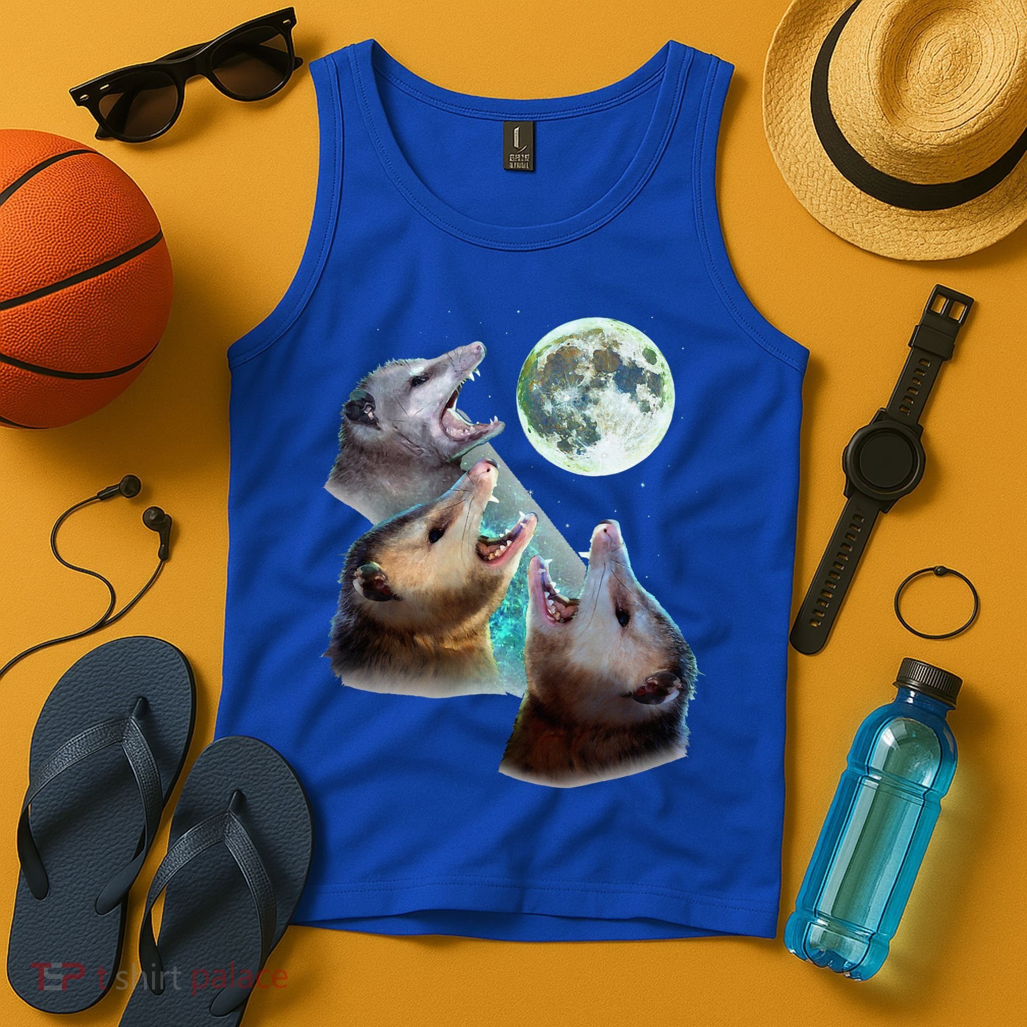 Three Opposum Moon With 3 Possums And Dead Moon Tank Top