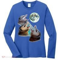 Three Opposum Moon With 3 Possums And Dead Moon Women's Long Sleeve Shirt thumb 0