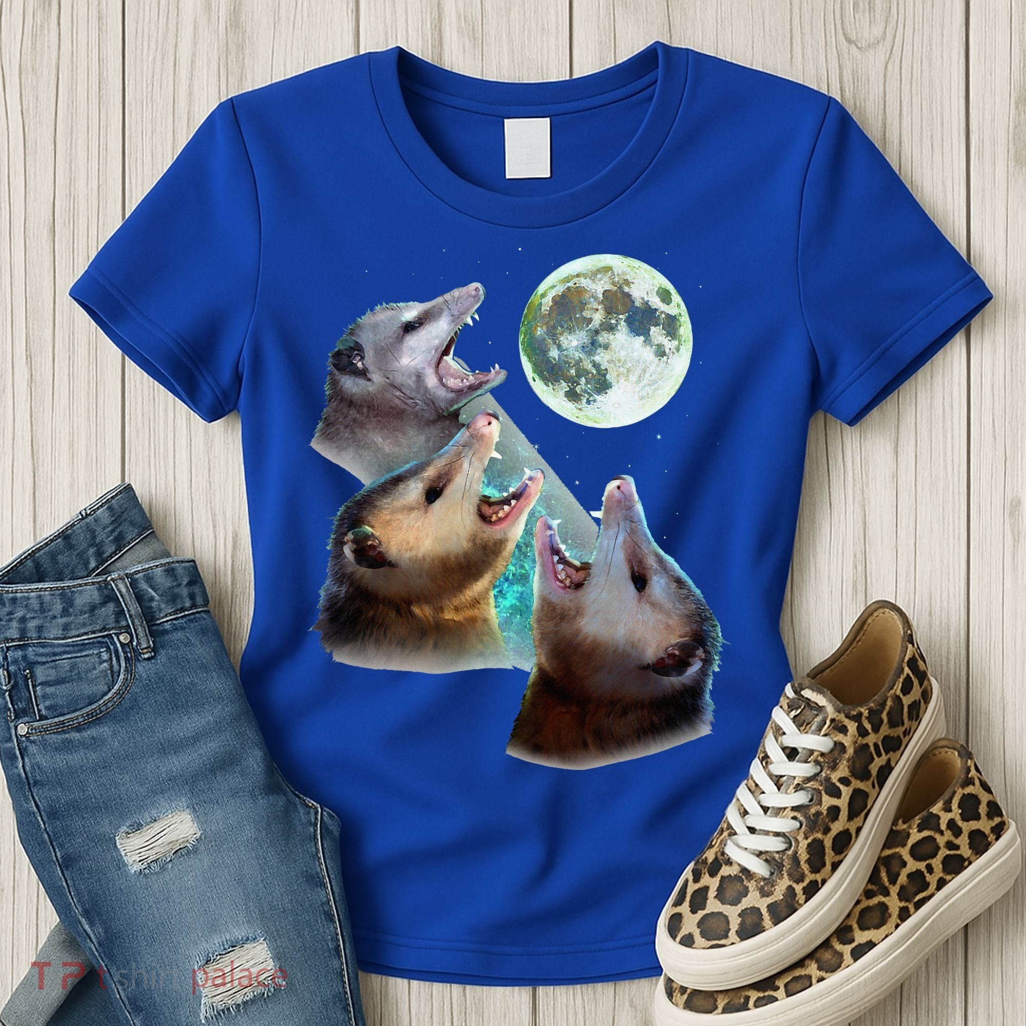 Three Opposum Moon With 3 Possums And Dead Moon Women's T-Shirt