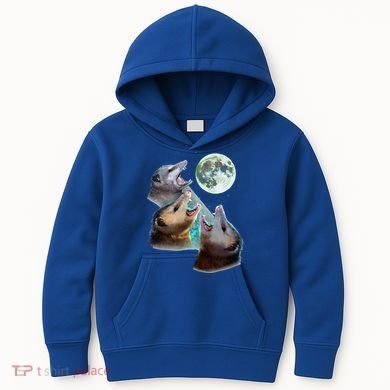 Three Opposum Moon With 3 Possums And Dead Moon Kids Hoodie
