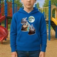 Three Opposum Moon With 3 Possums And Dead Moon Kids Hoodie thumb 2
