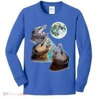 Three Opposum Moon With 3 Possums And Dead Moon Kids Long Sleeve Shirt thumb 0