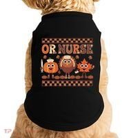 Thanksgiving Or Nurse Fall Pumpkin And Turkey Autumn Check Doggie Tank thumb 0