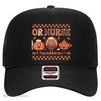 Thanksgiving Or Nurse Fall Pumpkin And Turkey Autumn Check Hat thumb 0