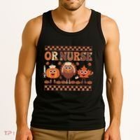 Thanksgiving Or Nurse Fall Pumpkin And Turkey Autumn Check Tank Top thumb 3