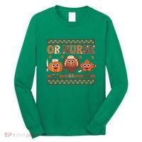 Thanksgiving Or Nurse Fall Pumpkin And Turkey Autumn Check Long Sleeve Shirt thumb 0