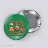 Thanksgiving Or Nurse Fall Pumpkin And Turkey Autumn Check Button thumb 0
