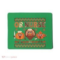Thanksgiving Or Nurse Fall Pumpkin And Turkey Autumn Check Mousepad thumb 0