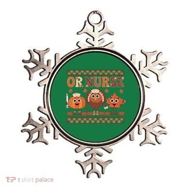 Thanksgiving Or Nurse Fall Pumpkin And Turkey Autumn Check Ornament