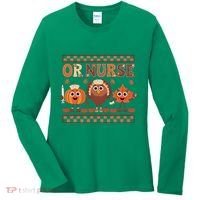 Thanksgiving Or Nurse Fall Pumpkin And Turkey Autumn Check Women's Long Sleeve Shirt thumb 0