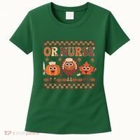 Thanksgiving Or Nurse Fall Pumpkin And Turkey Autumn Check Women's T-Shirt thumb 0