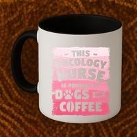 This Oncology Nurse Is Powered By Dogs And Coffee Oncologist Gift Coffee Mug thumb 2