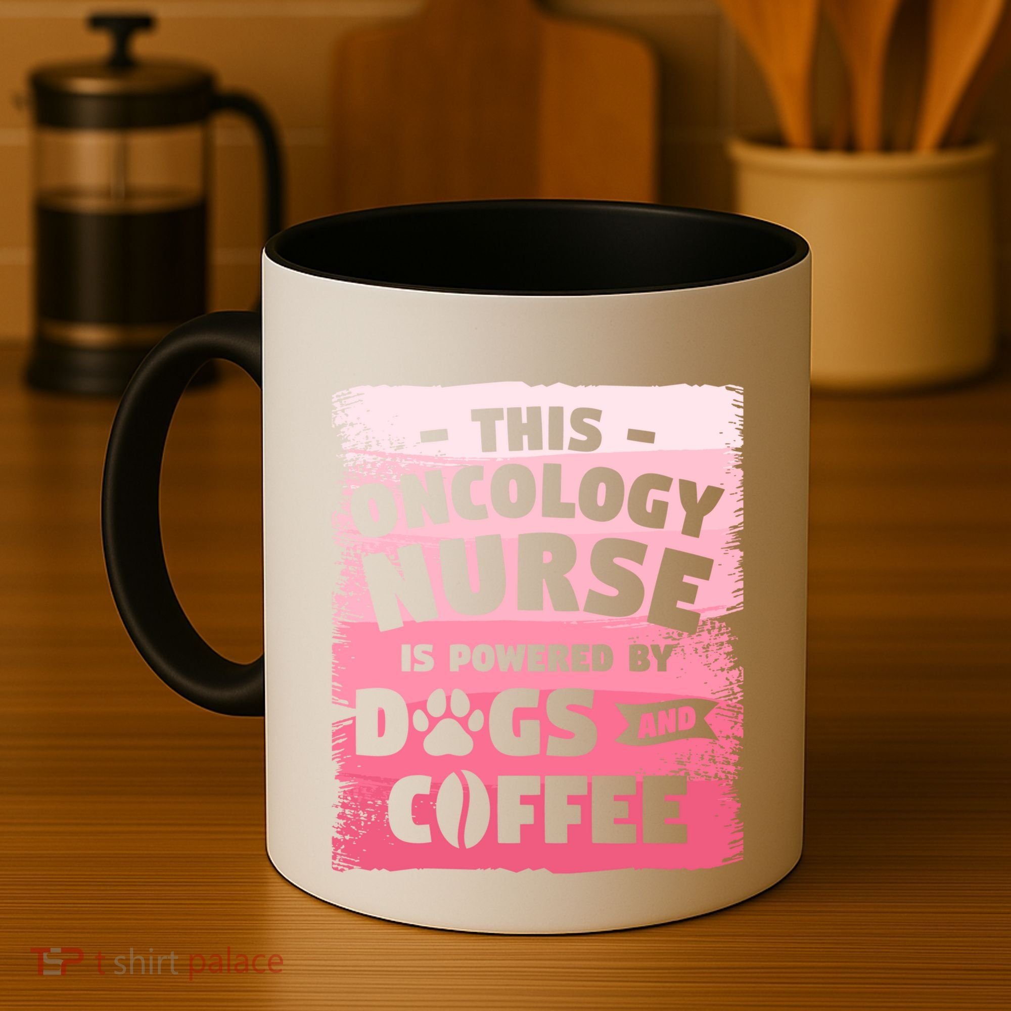 This Oncology Nurse Is Powered By Dogs And Coffee Oncologist Gift Coffee Mug