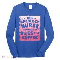 This Oncology Nurse Is Powered By Dogs And Coffee Oncologist Gift Long Sleeve Shirt thumb 0