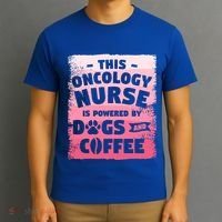 This Oncology Nurse Is Powered By Dogs And Coffee Oncologist Gift T-Shirt thumb 3