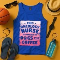 This Oncology Nurse Is Powered By Dogs And Coffee Oncologist Gift Tank Top thumb 4