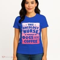 This Oncology Nurse Is Powered By Dogs And Coffee Oncologist Gift Women's T-Shirt thumb 4