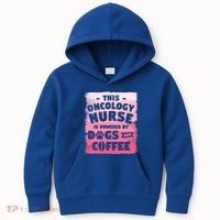 This Oncology Nurse Is Powered By Dogs And Coffee Oncologist Gift Kids Hoodie thumb 0