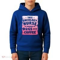 This Oncology Nurse Is Powered By Dogs And Coffee Oncologist Gift Kids Hoodie thumb 4