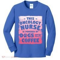 This Oncology Nurse Is Powered By Dogs And Coffee Oncologist Gift Kids Long Sleeve Shirt thumb 0
