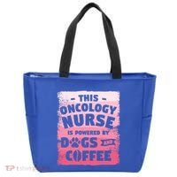 This Oncology Nurse Is Powered By Dogs And Coffee Oncologist Gift Tote Bag thumb 0