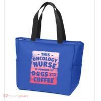 This Oncology Nurse Is Powered By Dogs And Coffee Oncologist Gift Tote Bag thumb 3