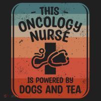 This Oncology Nurse Is Powered By Dogs And Tea Oncologist Cute Gift Women's Sweatshirt thumb 2